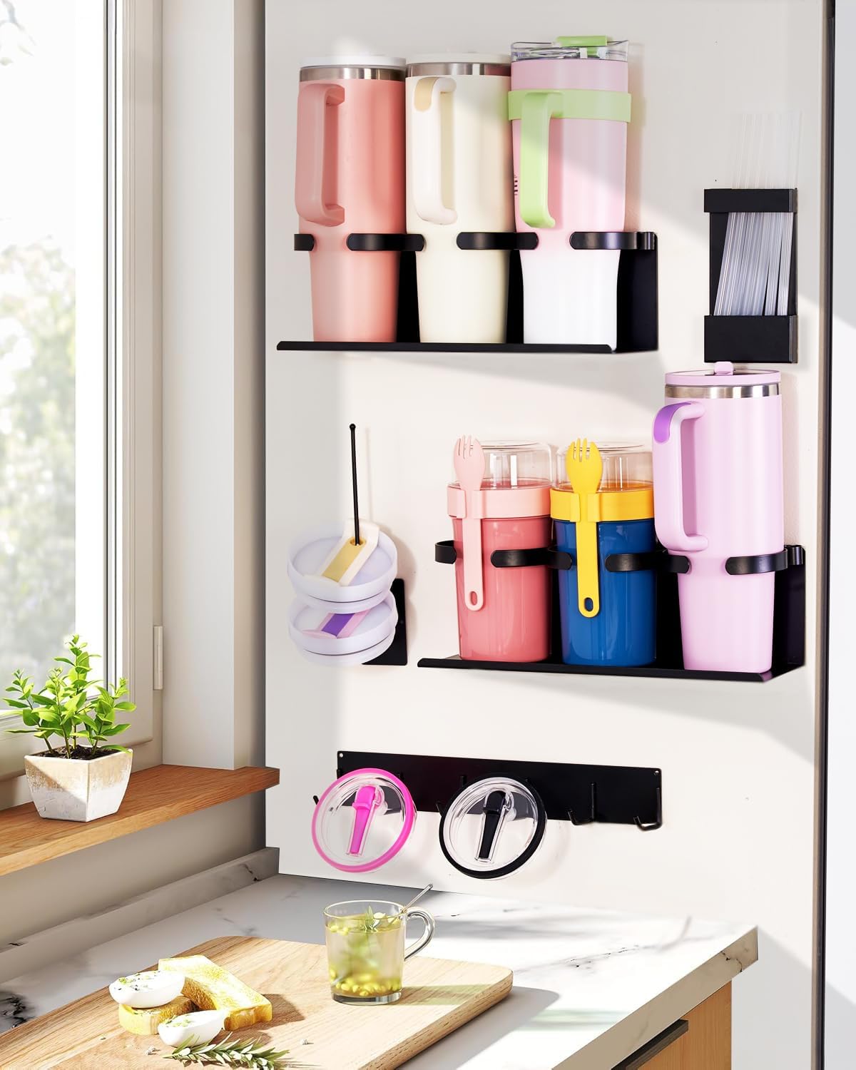 Fiber Steel Magnetic Stanley Cup Holder for Fridge
